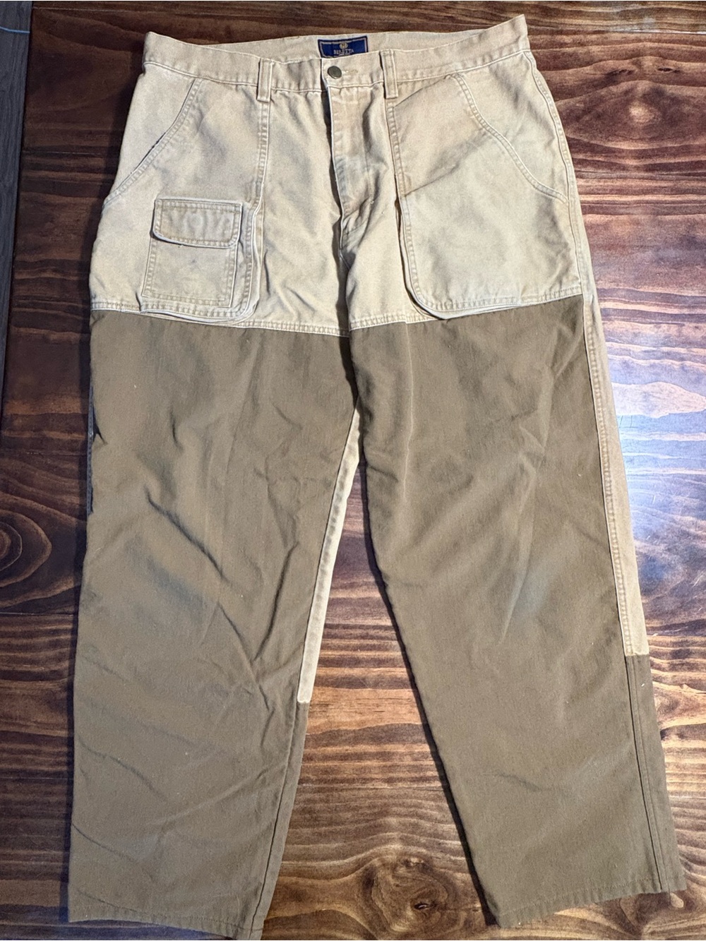 Men's Two-Tone Carpenter Pants in Light Khaki & Olive